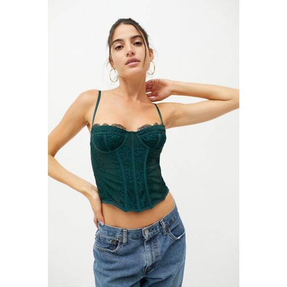 Urban Outfitters Out From Under Modern Love Corset Green - S - Picture 1 of 6
